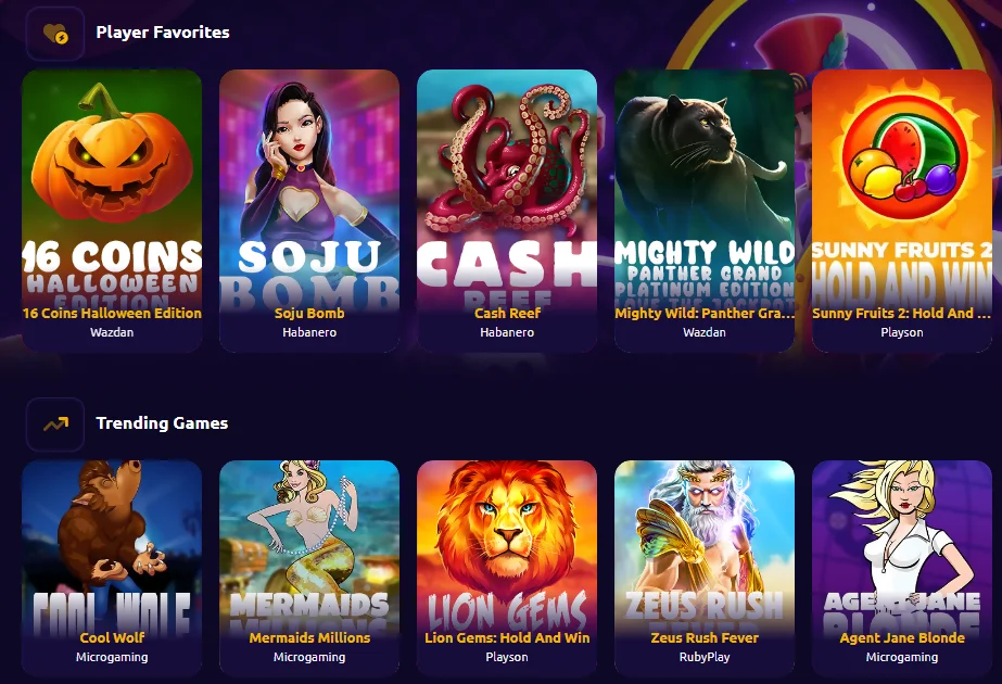 SpinTime slots page with the game lobby